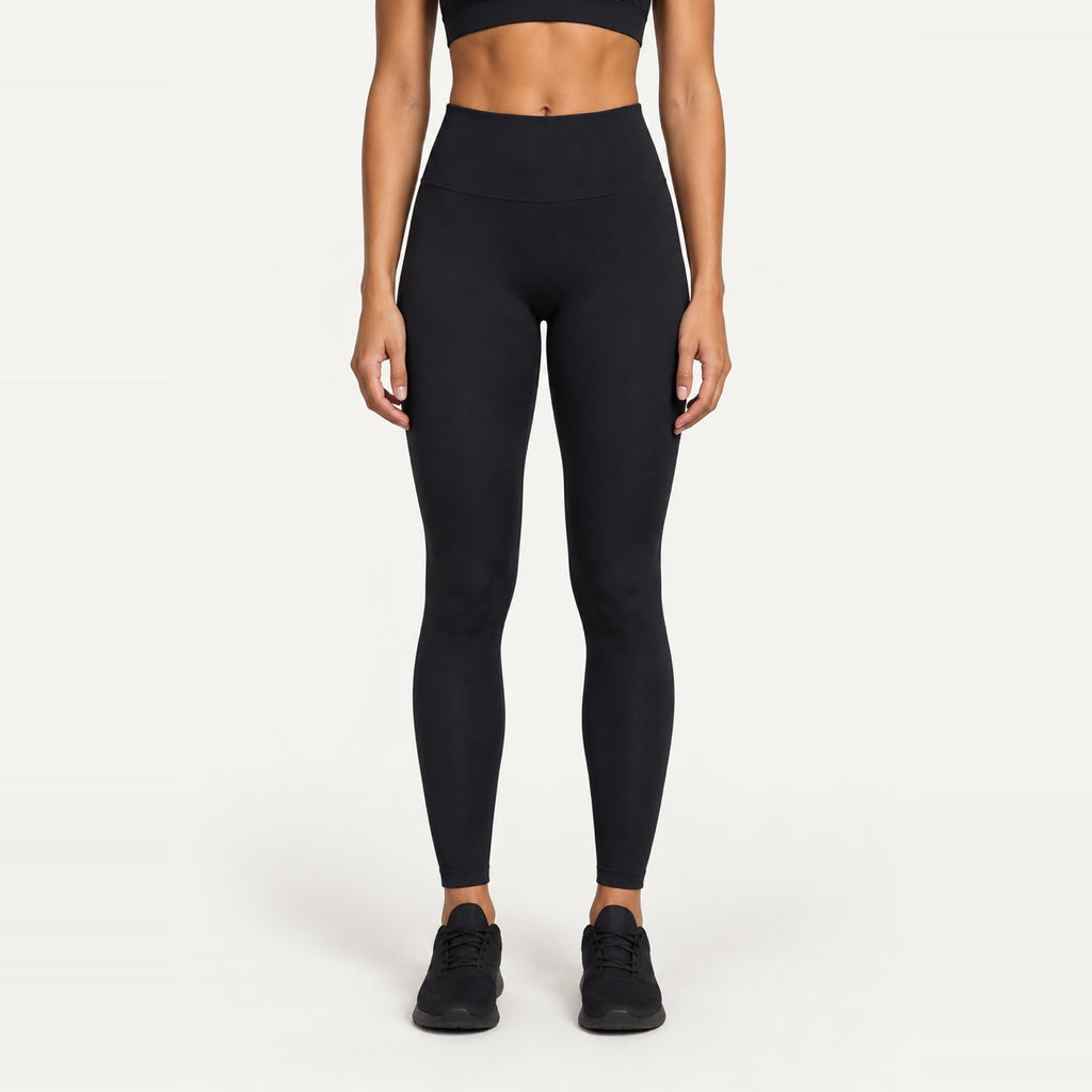 High-Waisted Fitted Leggings - Black