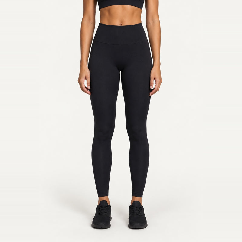 High-Waisted Fitted Leggings - Black