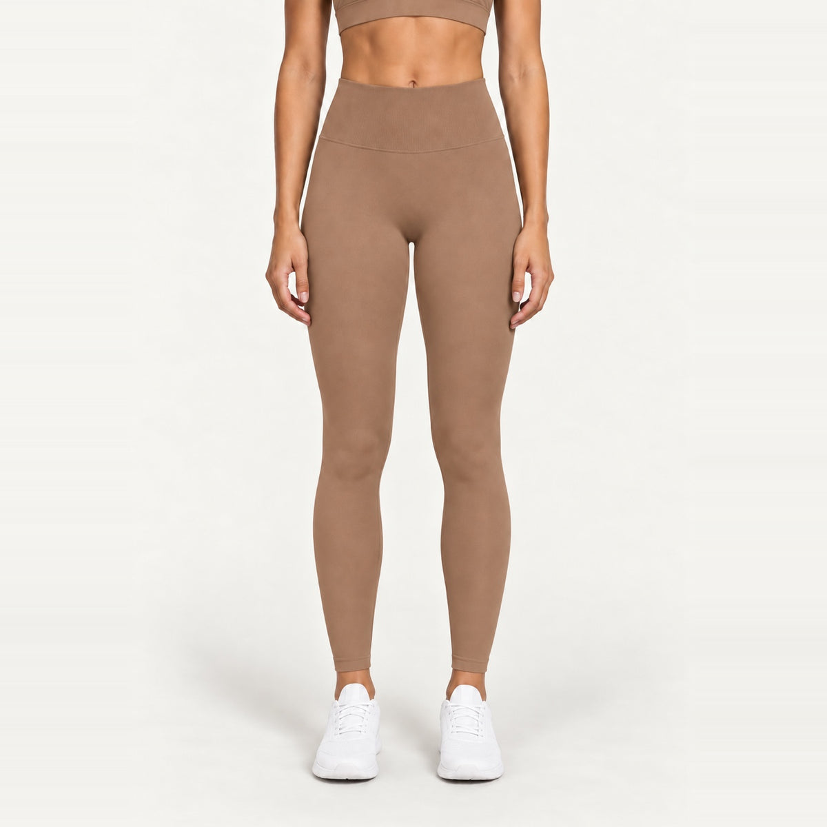 Women's High-Waisted Workout Leggings, 8 Colors · Latte