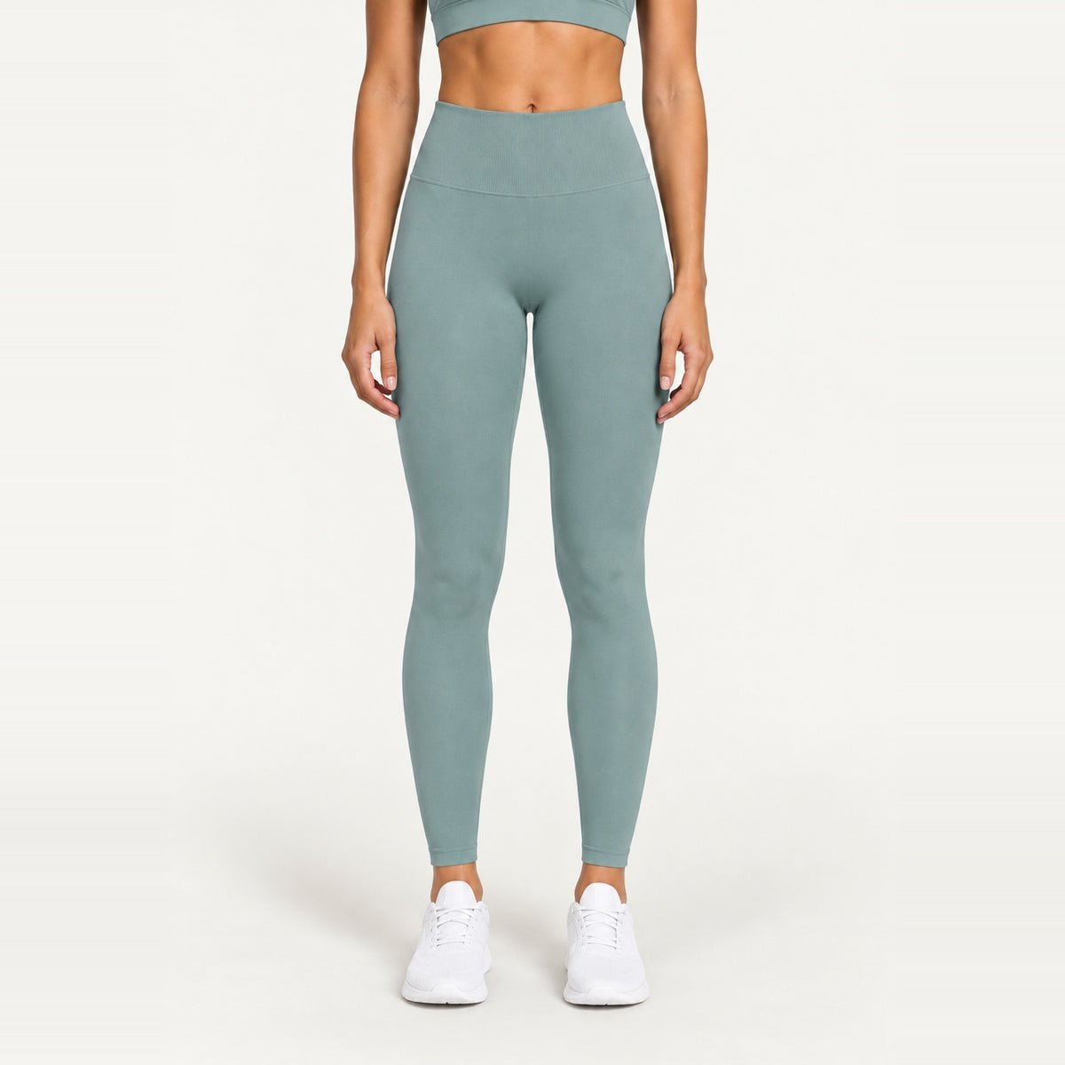 High-Waisted Fitted Leggings - Sage