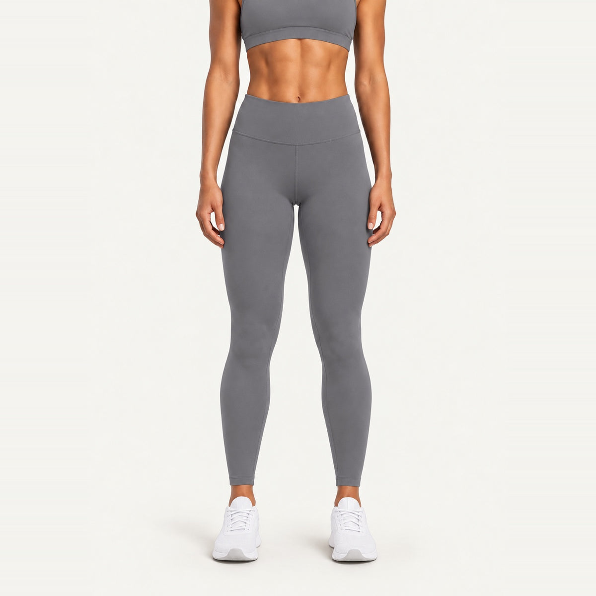 High-Waisted Leggings with Back Waist Pocket - Titanium