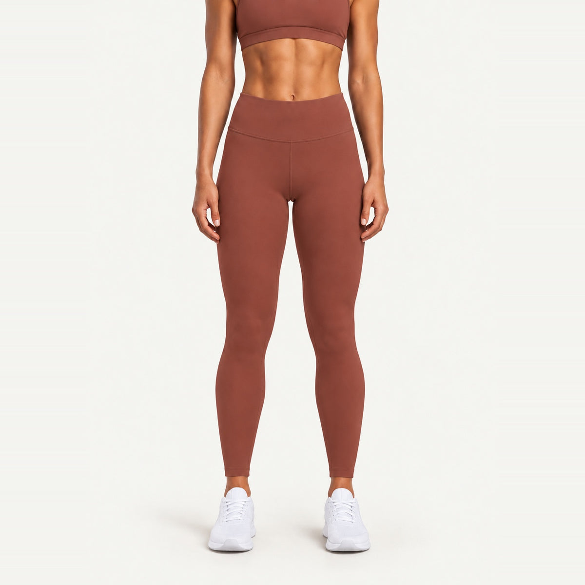 High-Waisted Leggings with Back Waist Pocket - Copper