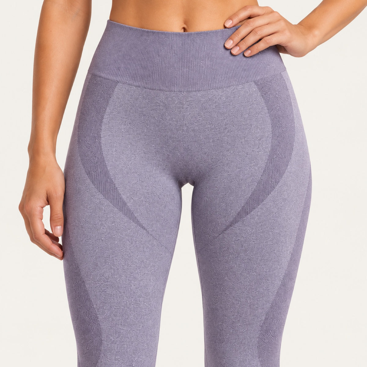 High-Waisted Heathered Knit Leggings - detail