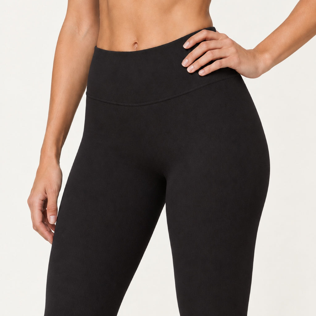 High-Waisted Solid Nylon Leggings - detail