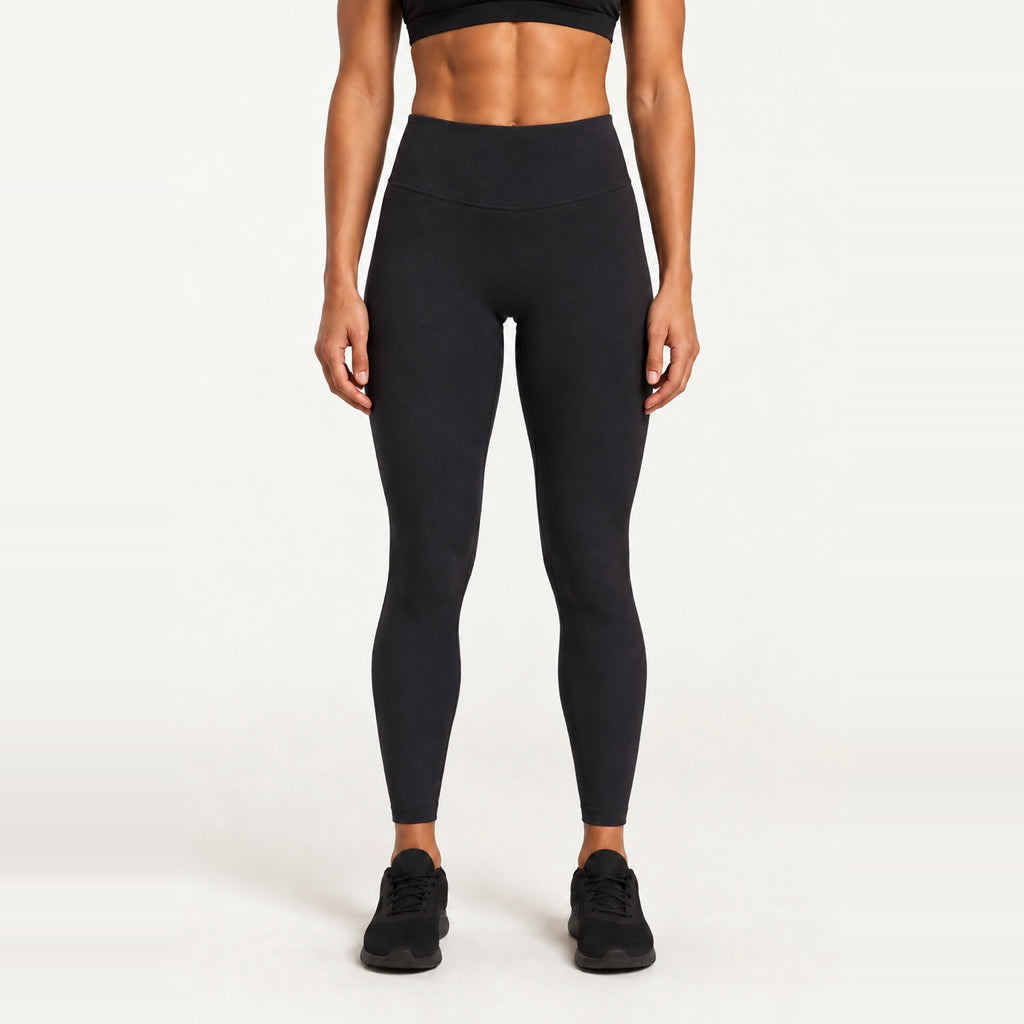 High-Waisted Leggings in Solid Colors - Black