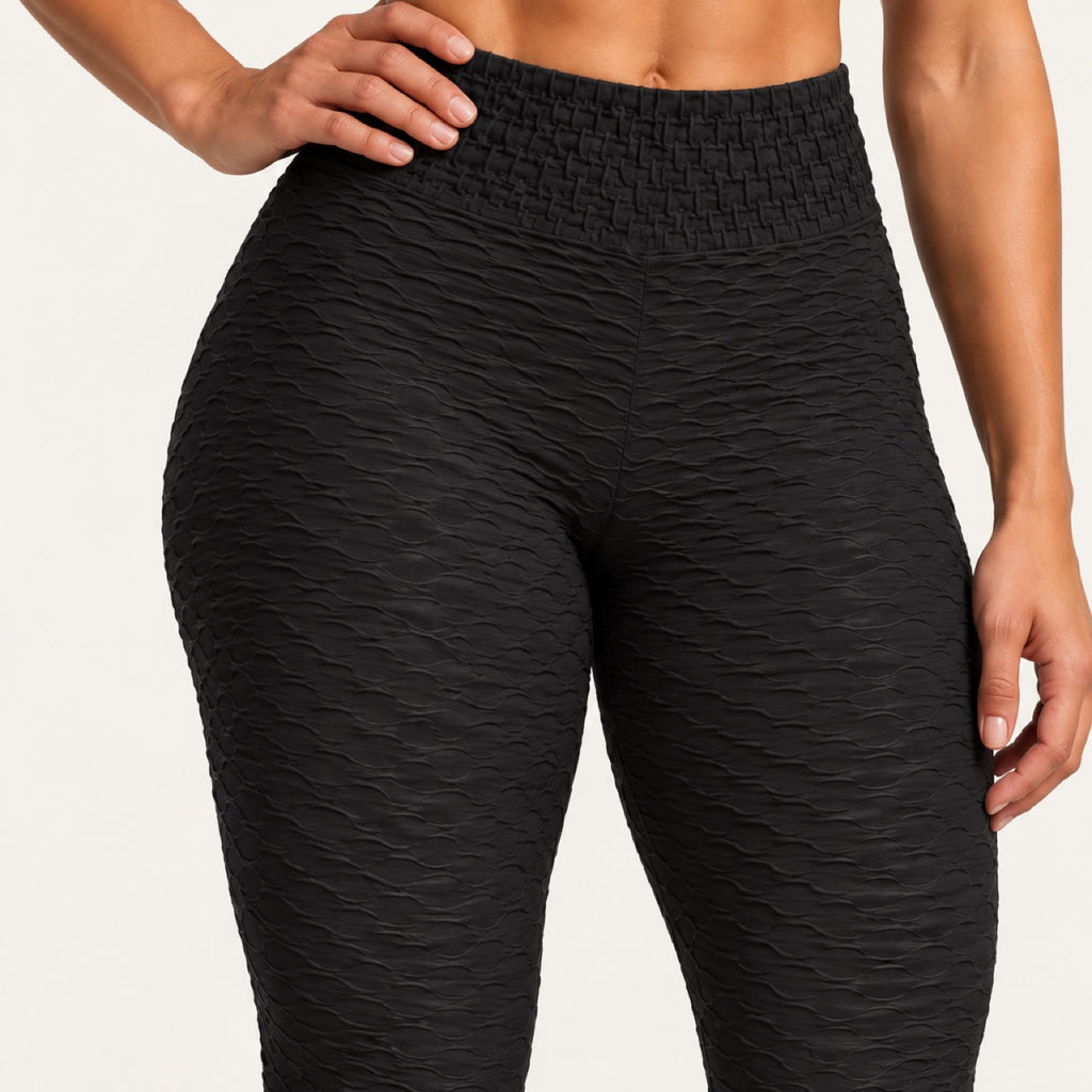 Textured Leggings with Gathered Back Seam - detail