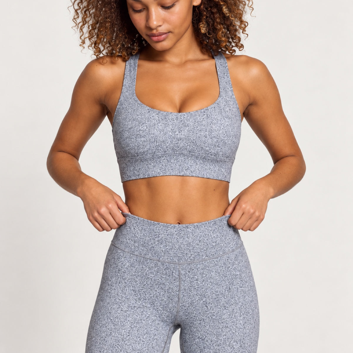 Racerback Bra and Leggings Set with Back Clasp - detail