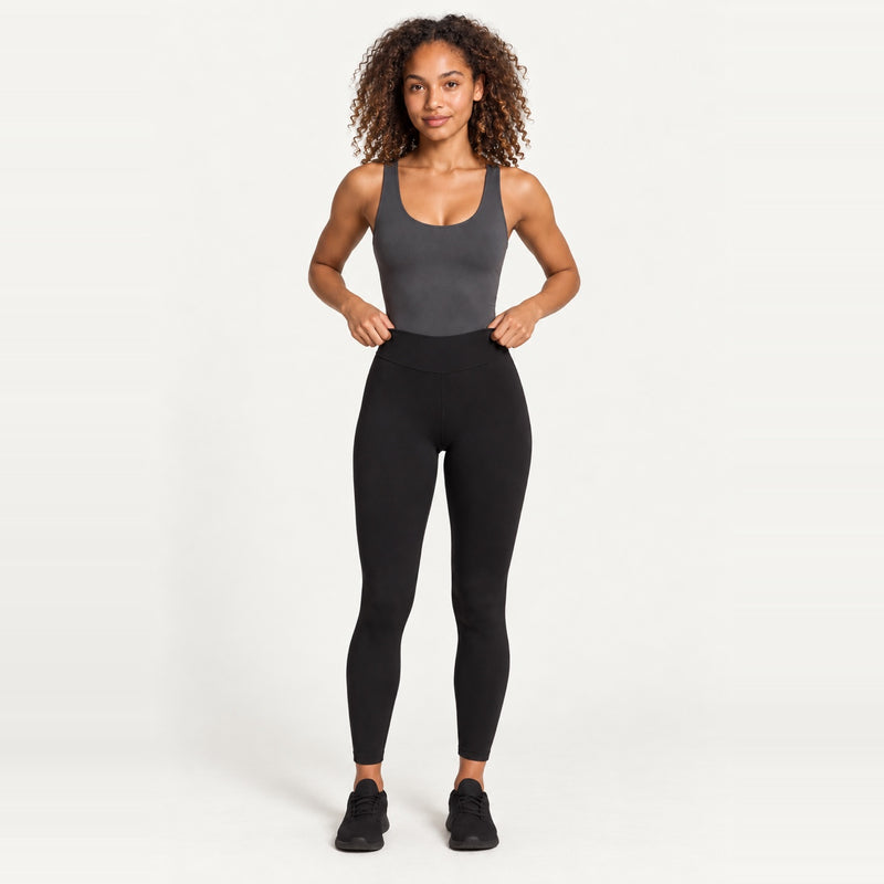 Colorblock Jumpsuit with Low Scoop Back - Black Gray