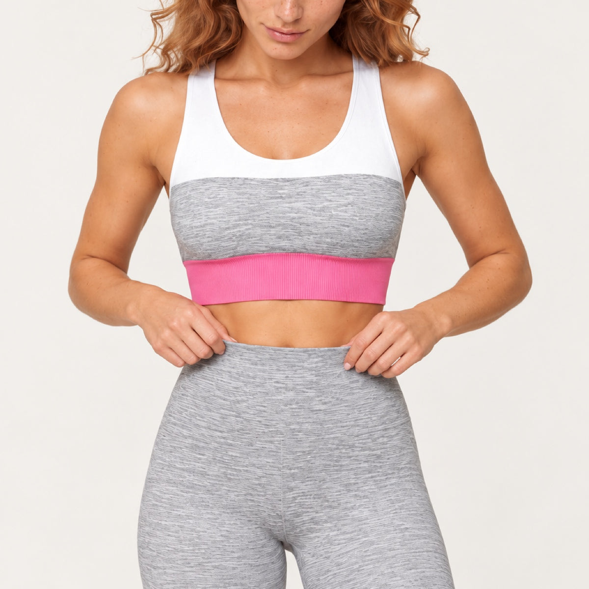 Colorblock Sports Bra and Leggings Set - detail