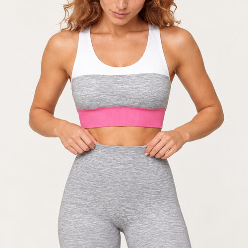 Colorblock Sports Bra and Leggings Set - detail