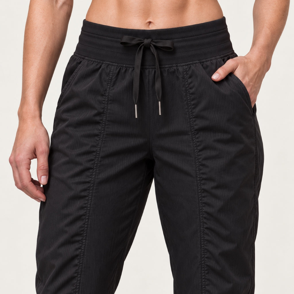 Drawstring Joggers with Side Pockets and Ribbed Cuffs - detail