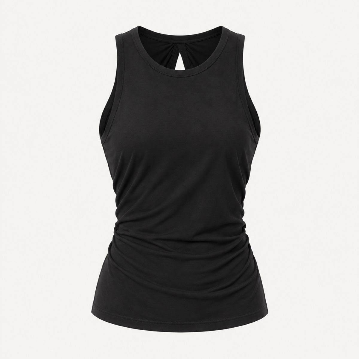 Split-Back Workout Tank with Tie Hem - product only