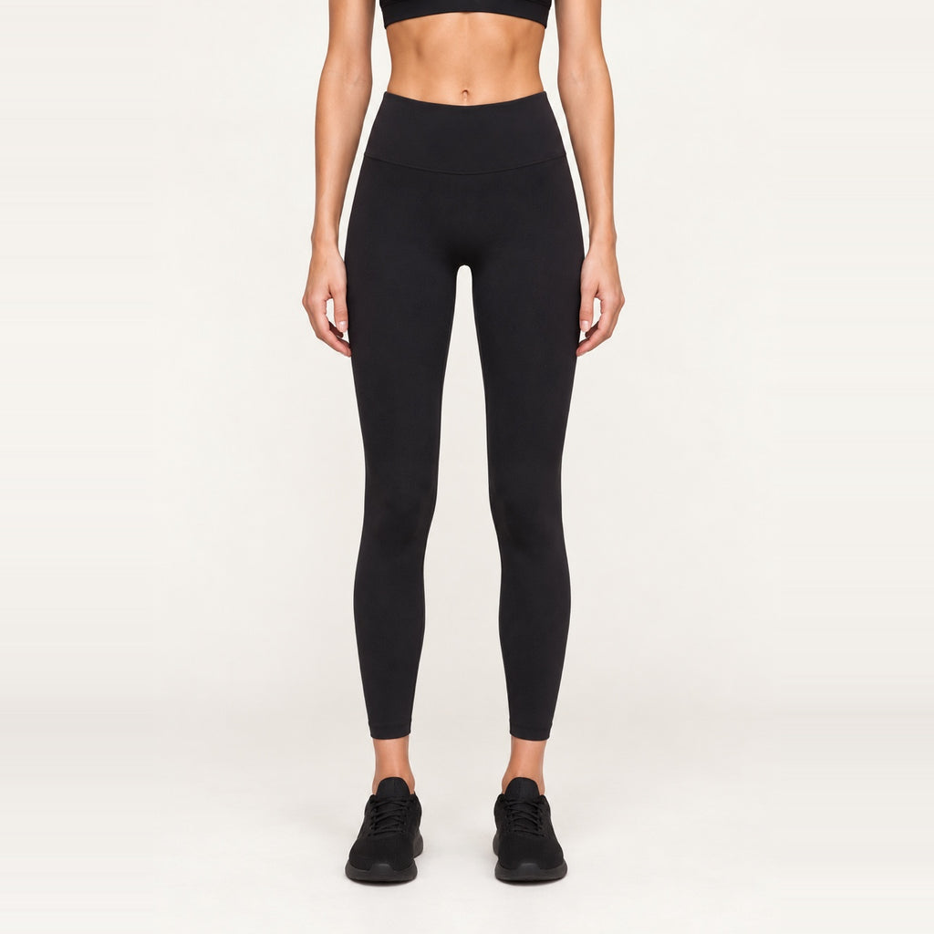 High-Waisted Polyamide Leggings - Black