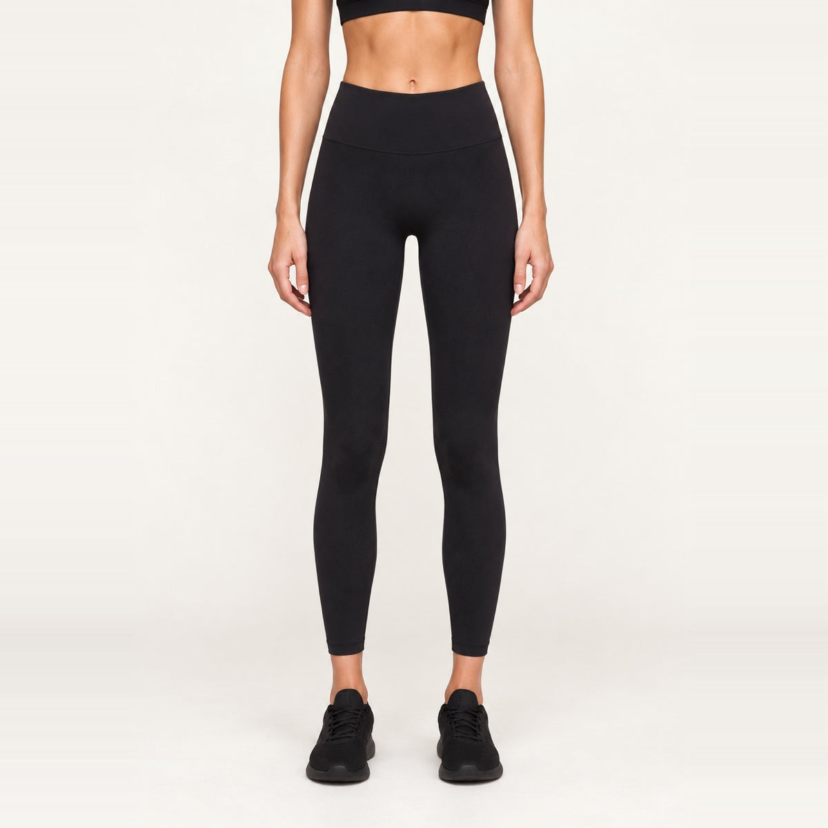 High-Waisted Polyamide Leggings - Black
