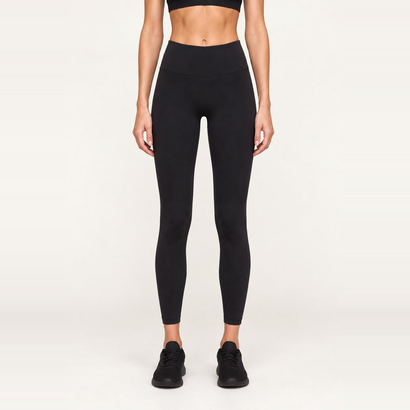 High-Waisted Polyamide Leggings - Black