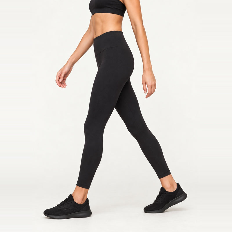 High-Waisted Polyamide Leggings - Black