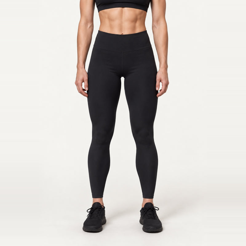 Plush-Lined Leggings with Back Pocket - Black