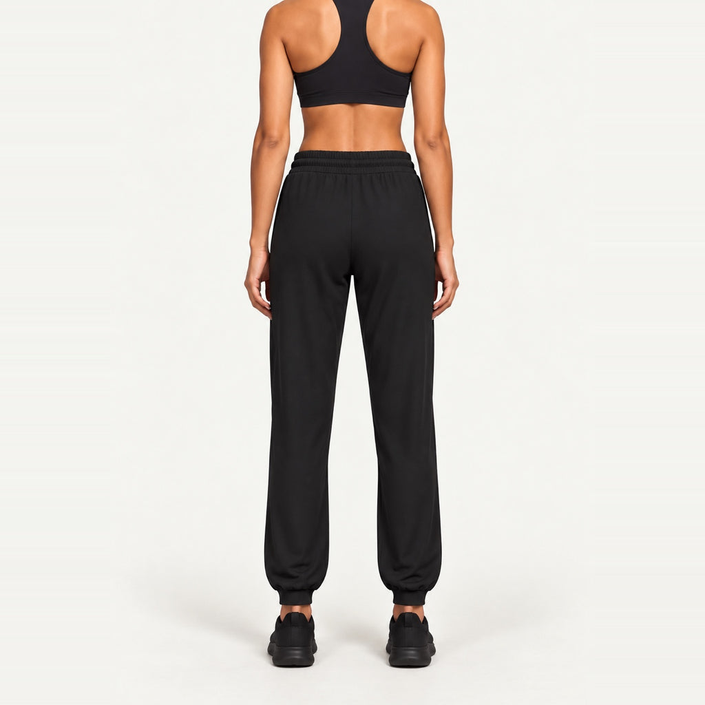 Drawstring Joggers with Side Pockets - back view