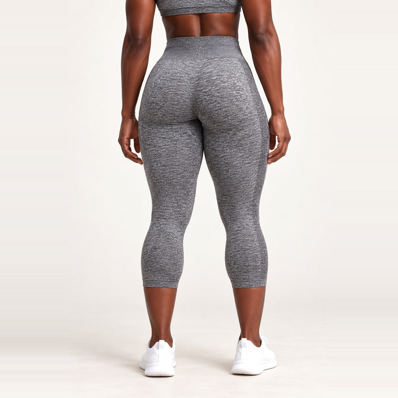 Cropped Leggings with a High Waist - Heather Gray
