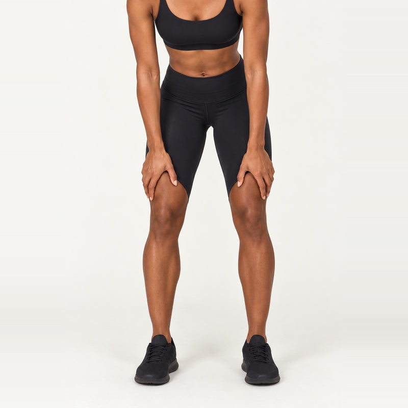 High-Waisted Leggings with a Wide Waistband - Black
