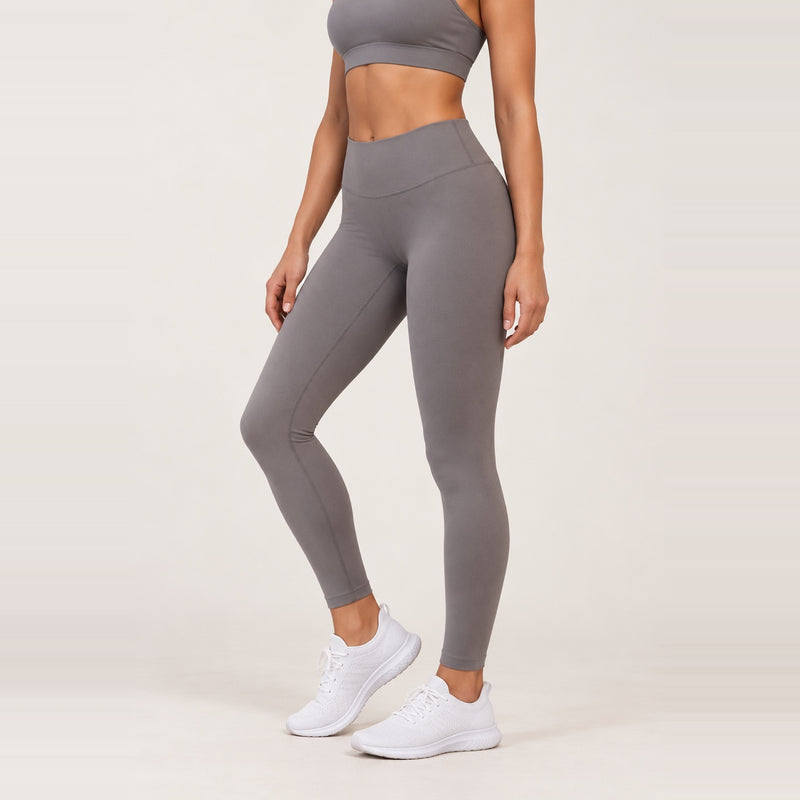 High-Waisted Leggings without Side Seams - Gray