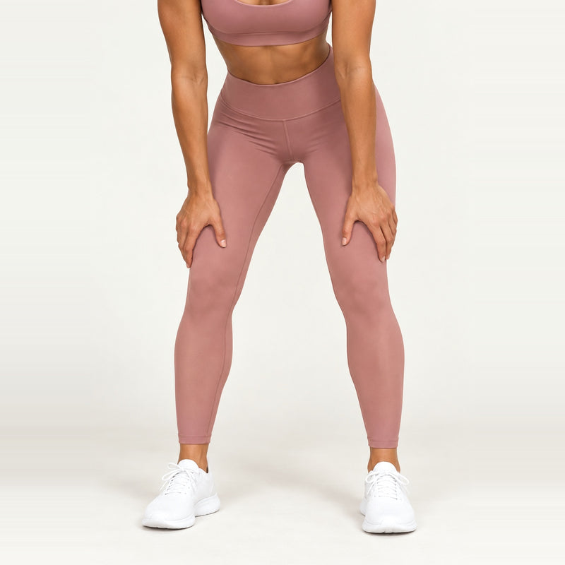 High-Waisted Ankle Leggings - Dusty Rose