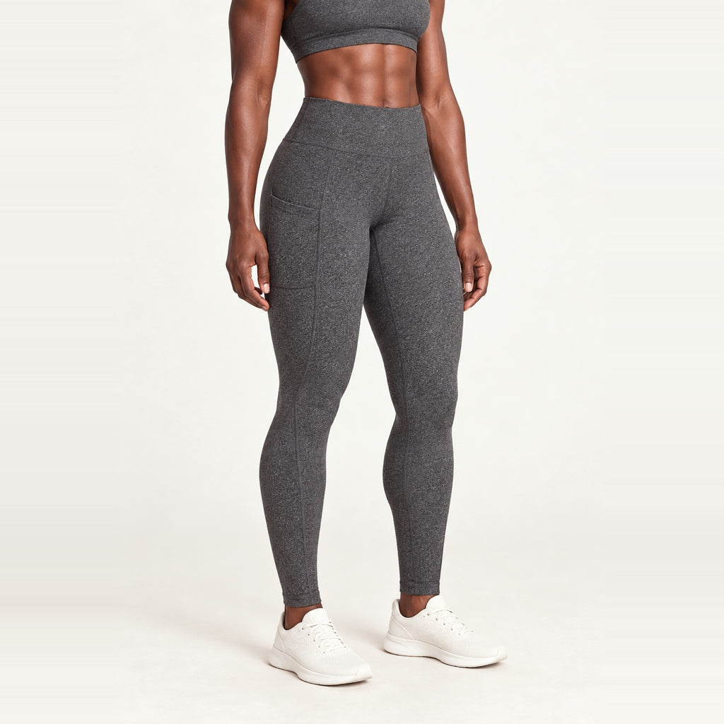 High-Waisted Pocket Leggings - Charcoal