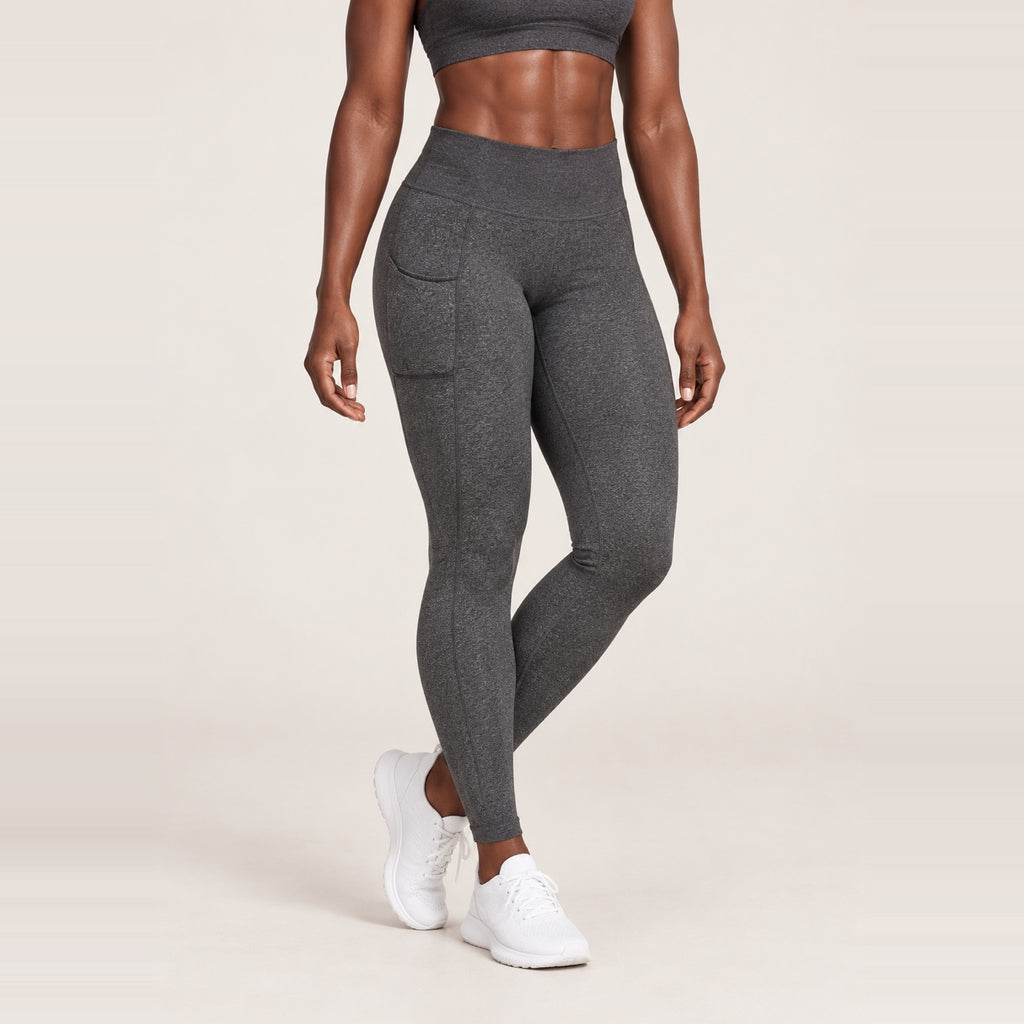 High-Waisted Pocket Leggings - Charcoal