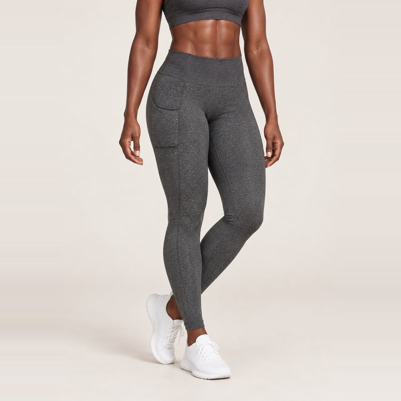 High-Waisted Pocket Leggings - Charcoal