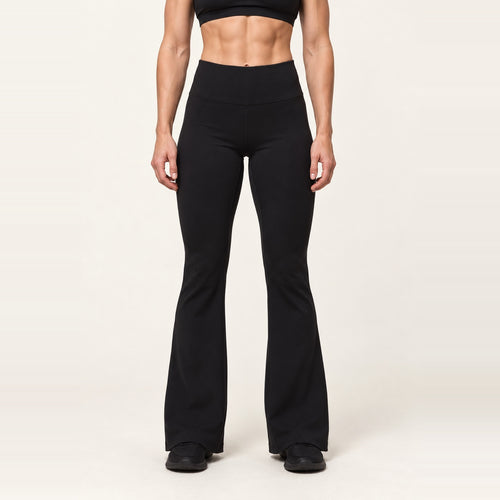 High-Rise Flared Nylon Yoga Pants - Black
