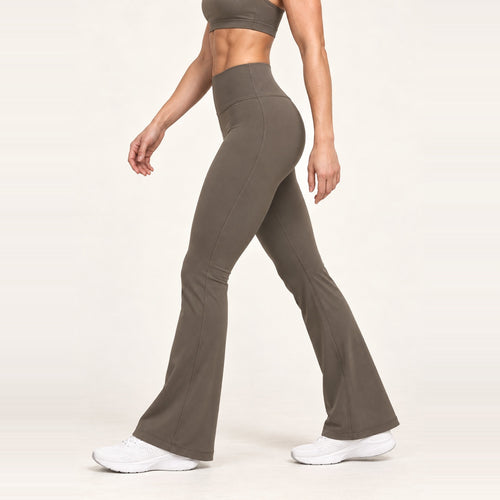 High-Rise Flared Nylon Yoga Pants - Taupe