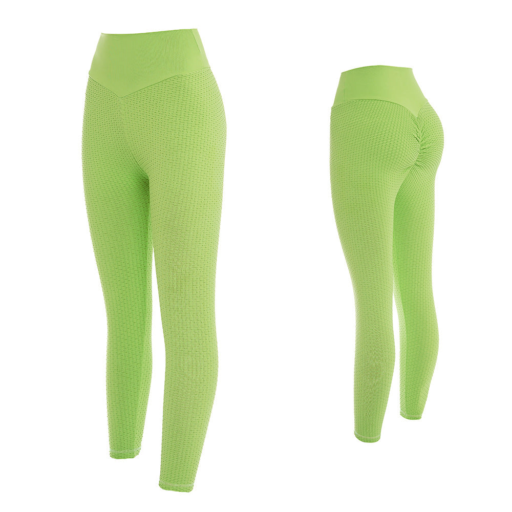 High-Waisted Textured Cropped Leggings - Lime