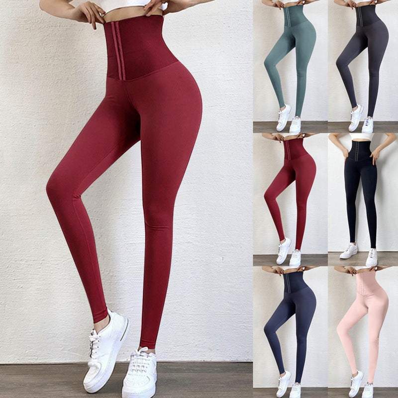 High-Waisted Leggings with Hook-and-Eye Waistband