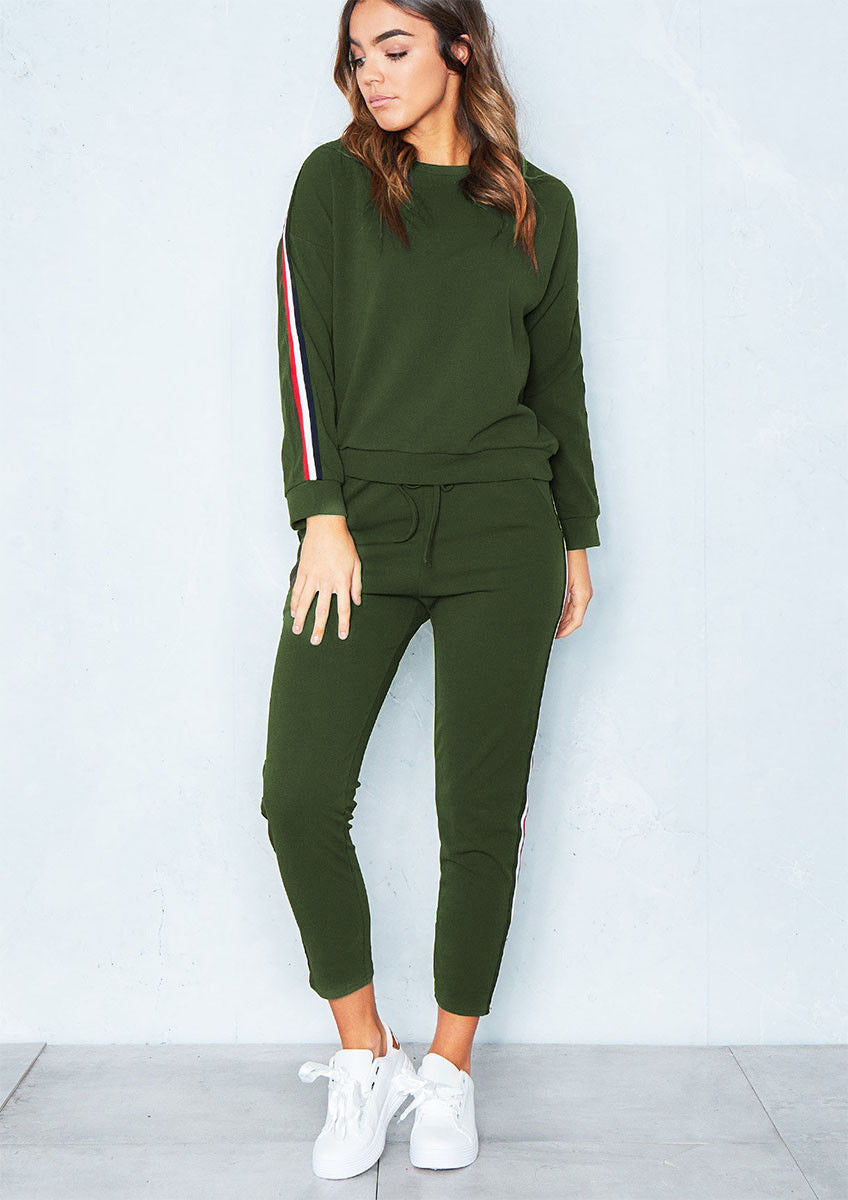 Long Sleeve Top and Side-Stripe Joggers Set