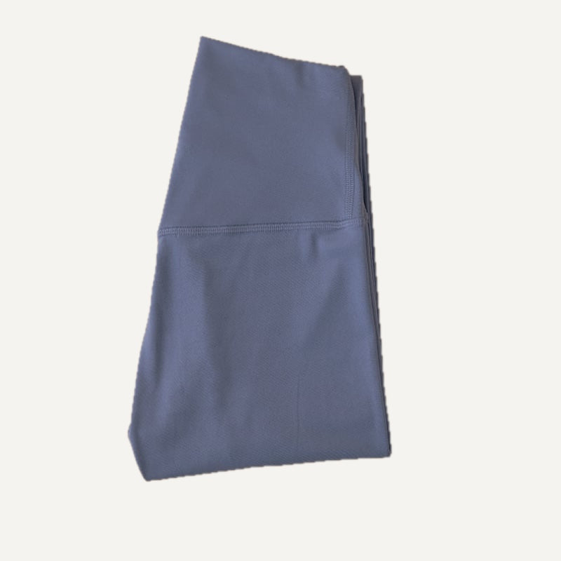 High-Waisted Ankle-Length Nylon Leggings - Slate Blue