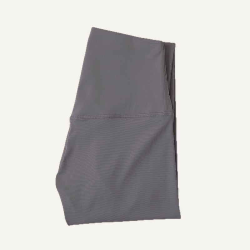 High-Waisted Ankle-Length Nylon Leggings - Charcoal