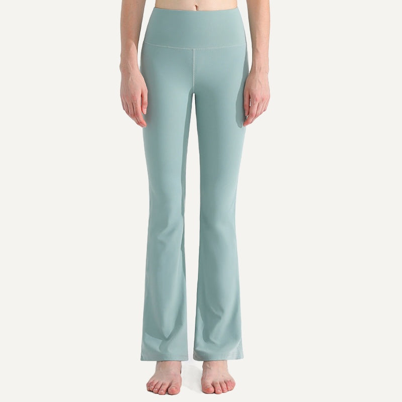 High-Waisted Flared Workout Pants - Seafoam