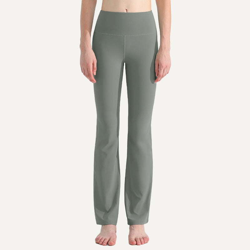 High-Waisted Flared Workout Pants - Sage