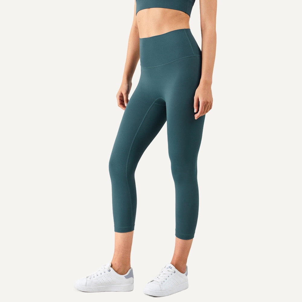 High-Waisted Capri Leggings - Deep Teal