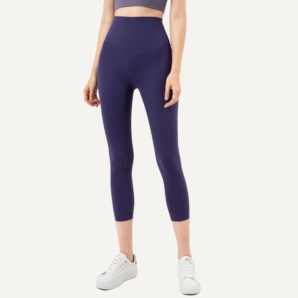 High-Waisted Capri Leggings - Deep Purple