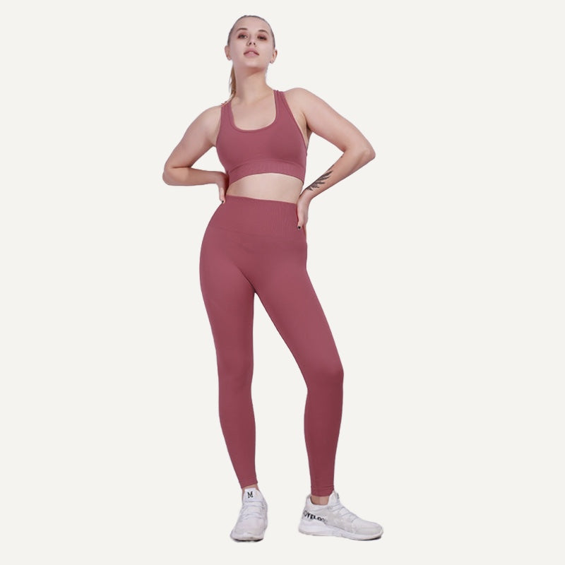 Racerback Bra and Leggings Set with Back Clasp