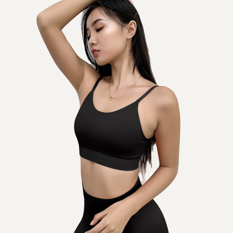 Strappy Sports Bra or Textured Workout Leggings - Black Bra
