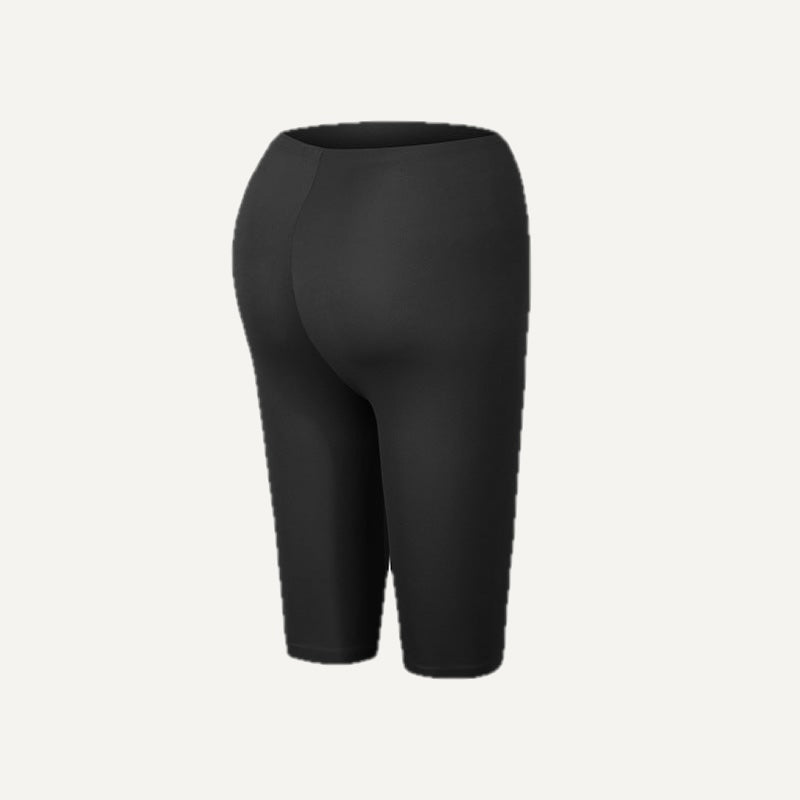 High-Waisted Fitted Bike Shorts - Black