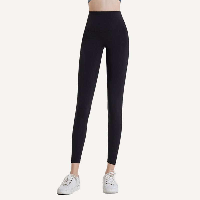High-Waisted Polyamide Leggings - Black