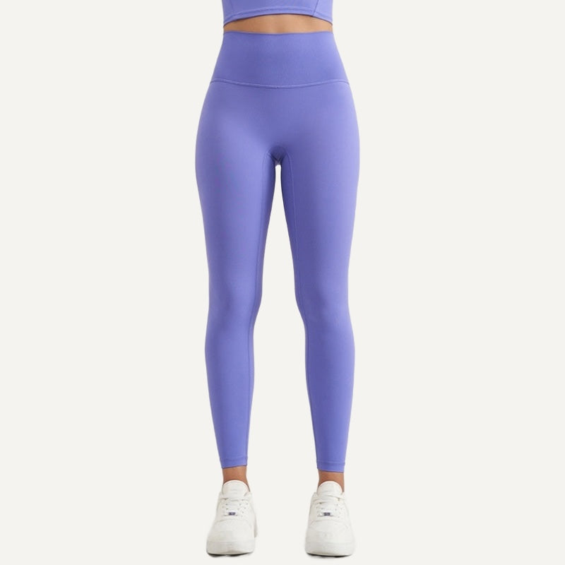 High-Waisted Fitted Nylon Leggings - Periwinkle