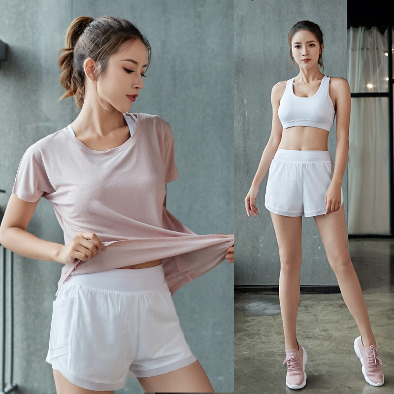 Three-Piece T-Shirt, Bra and Shorts Set