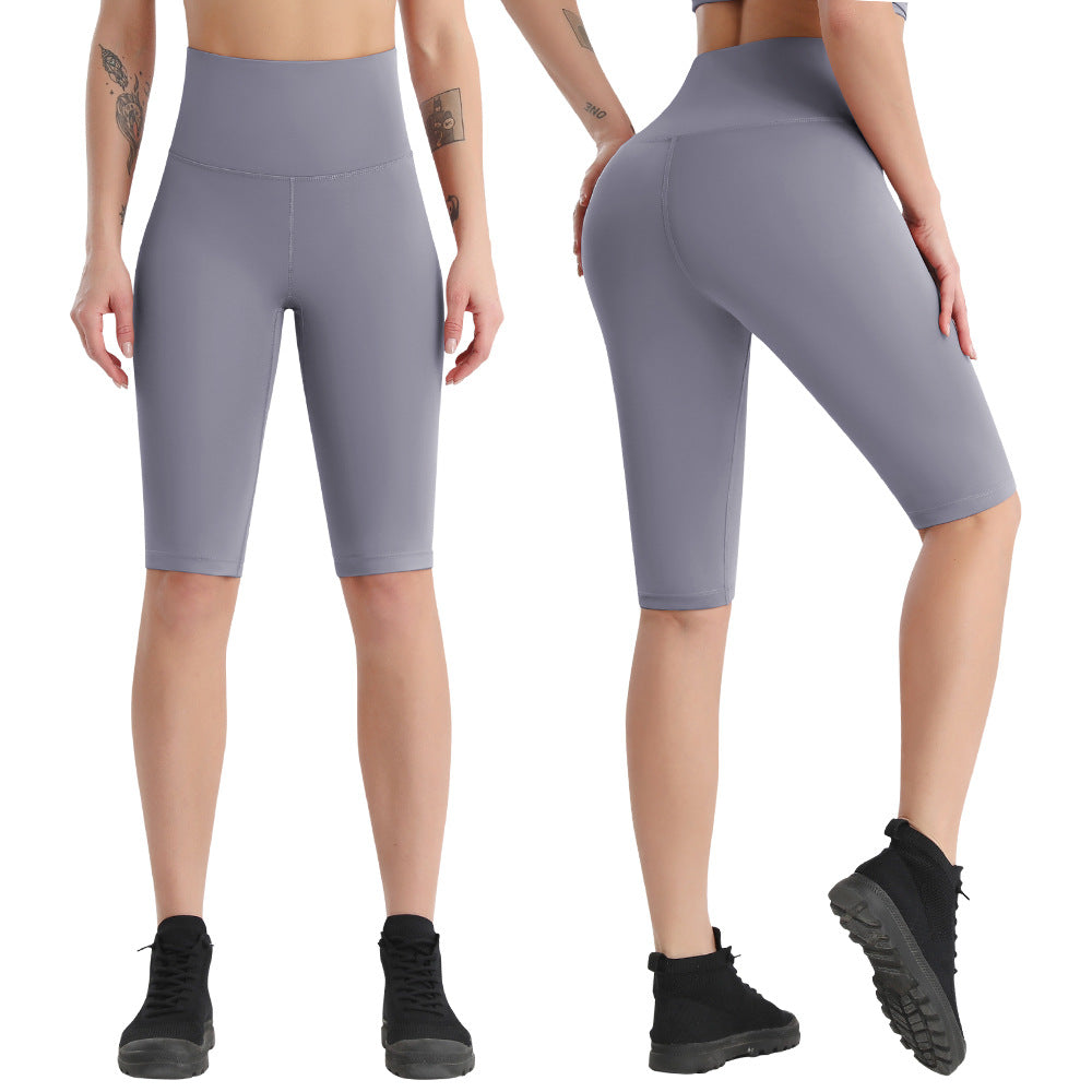 High-Waisted Longline Biker Shorts - Slate
