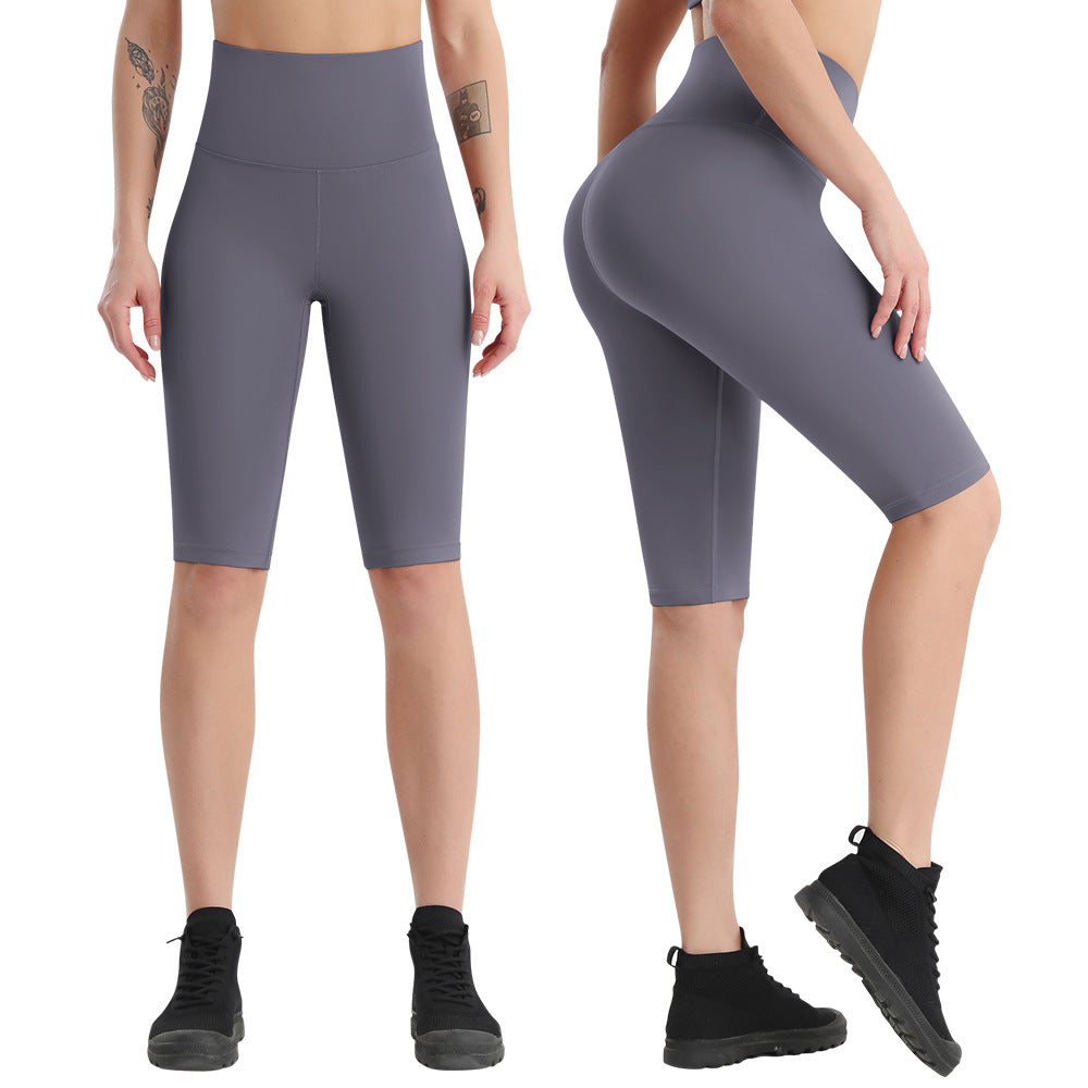 High-Waisted Longline Biker Shorts - Charcoal