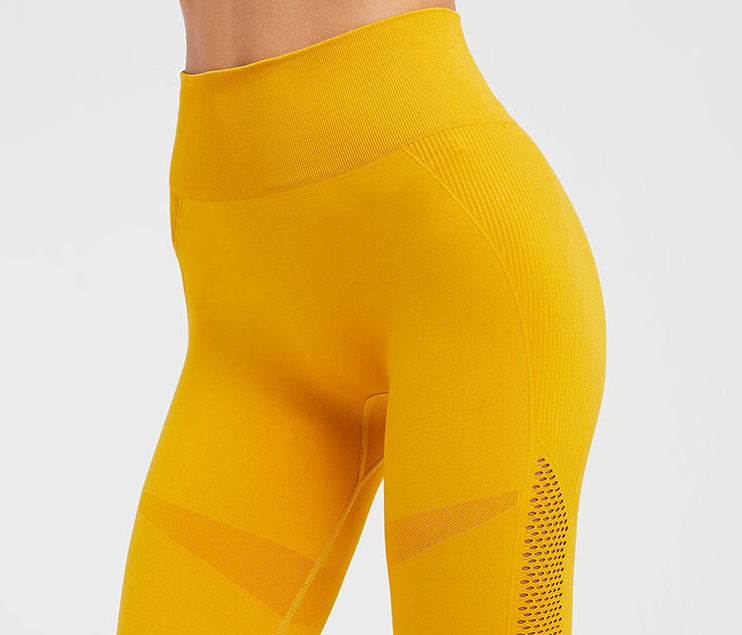 High-Waisted Leggings with Openwork Side Panels