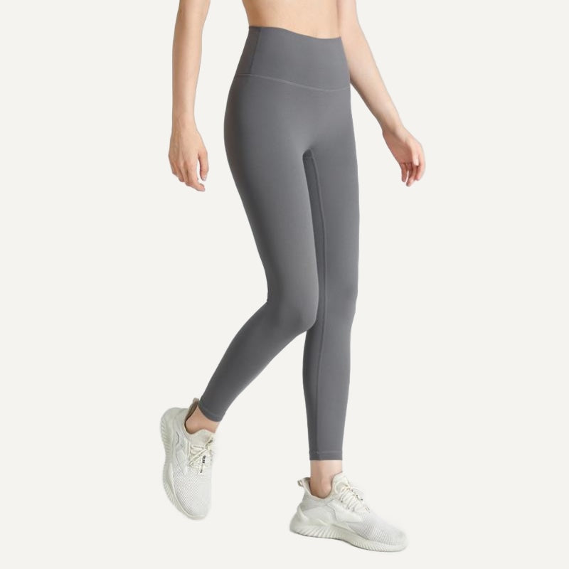 High-Waisted Leggings in Solid Colors - Gray